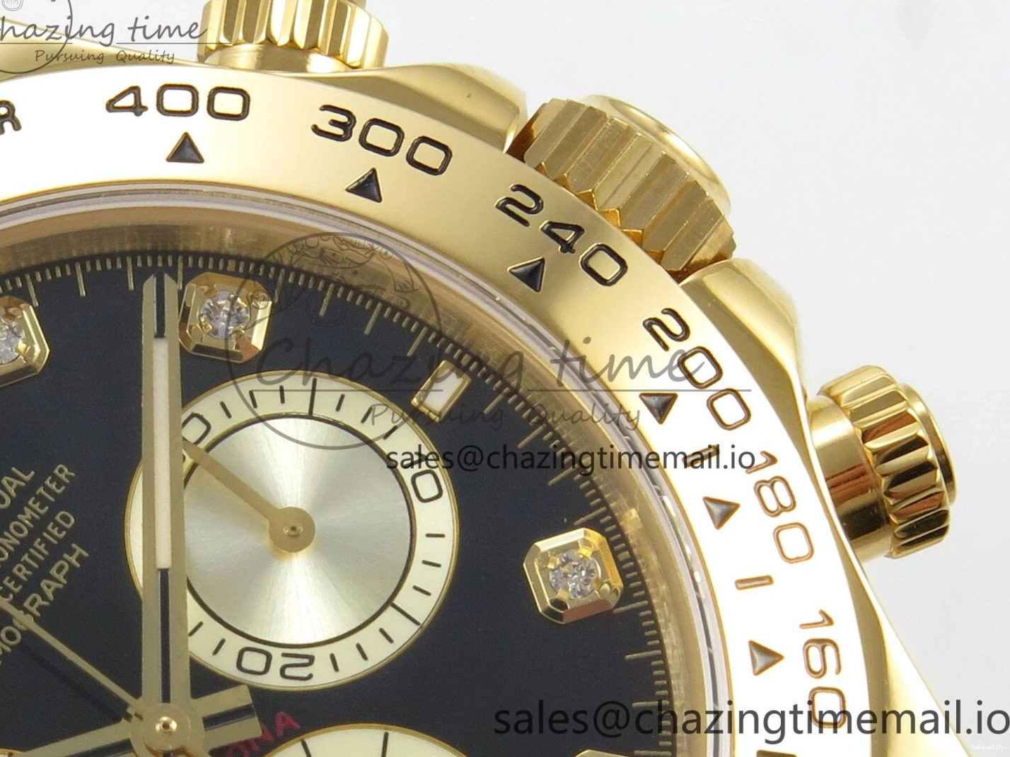 Clone Dial 1:1 YG Edition Daytona Bracelet Super Black Best DD4131 Diamonds YG 126508 on YG Clean 0307